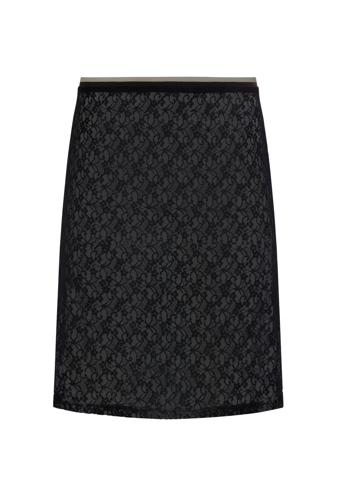 LAGUNA LACE MIDI SKIRT - NOIR