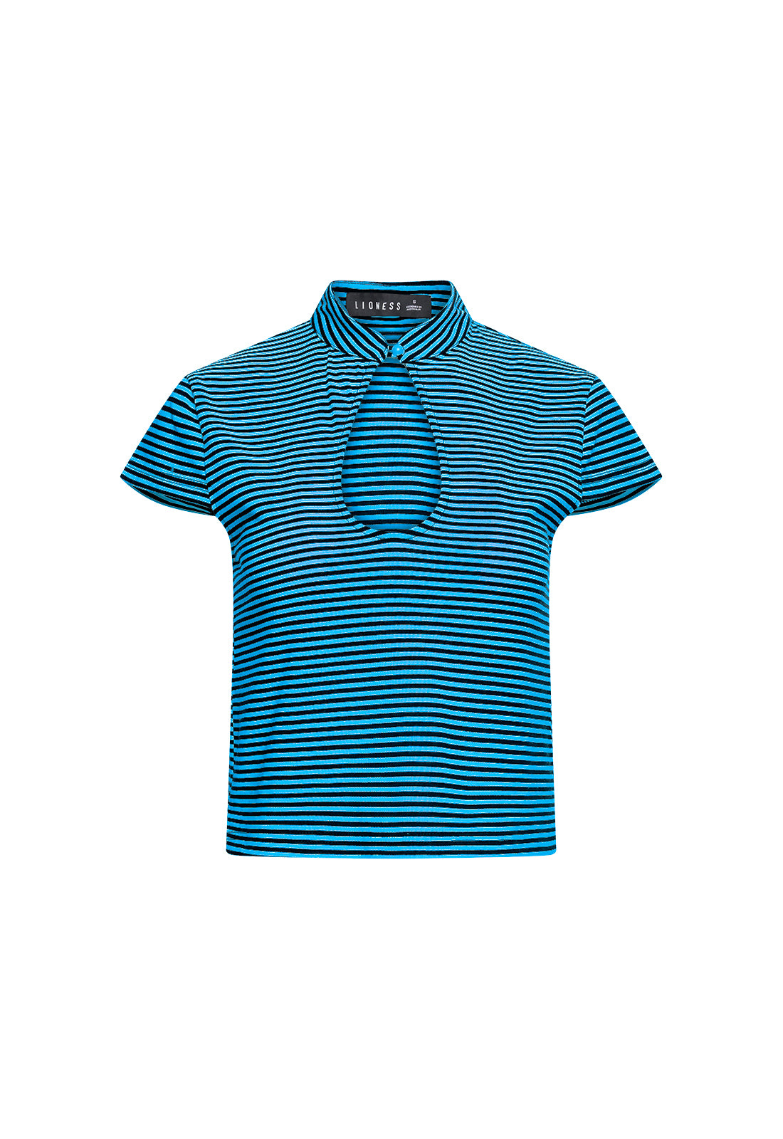 BLOOM PEEPHOLE TEE - COBALT STRIPE