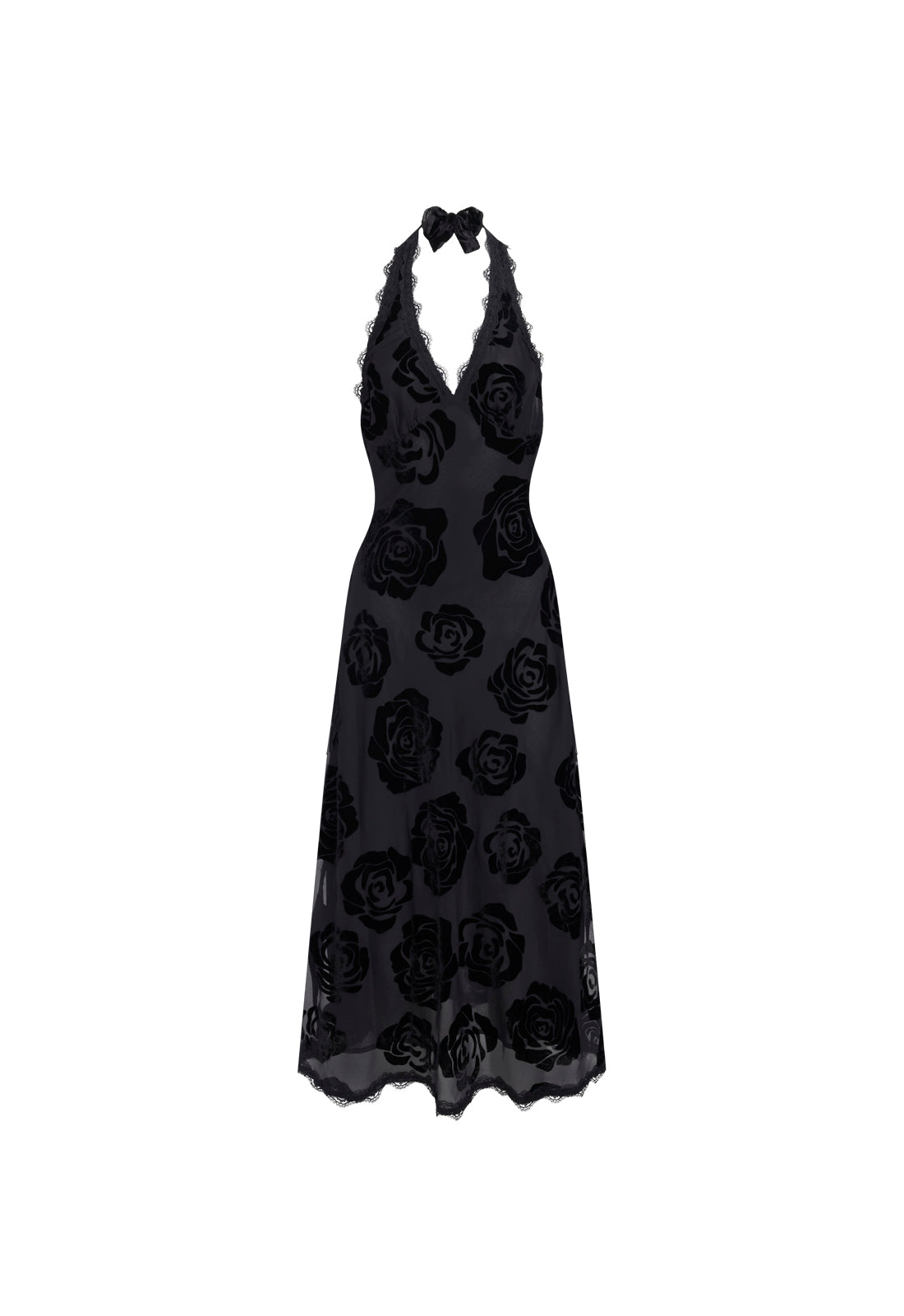 STARS ALIGN MIDI DRESS - BURNT NOIR ROSE