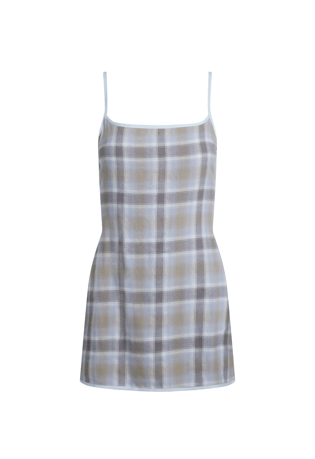 VOYAGE MINI DRESS - ASH PLAID