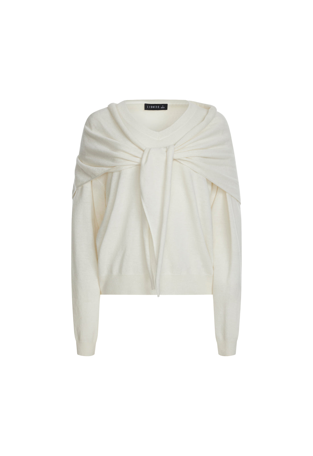 OLSEN V KNIT - PORCELAIN
