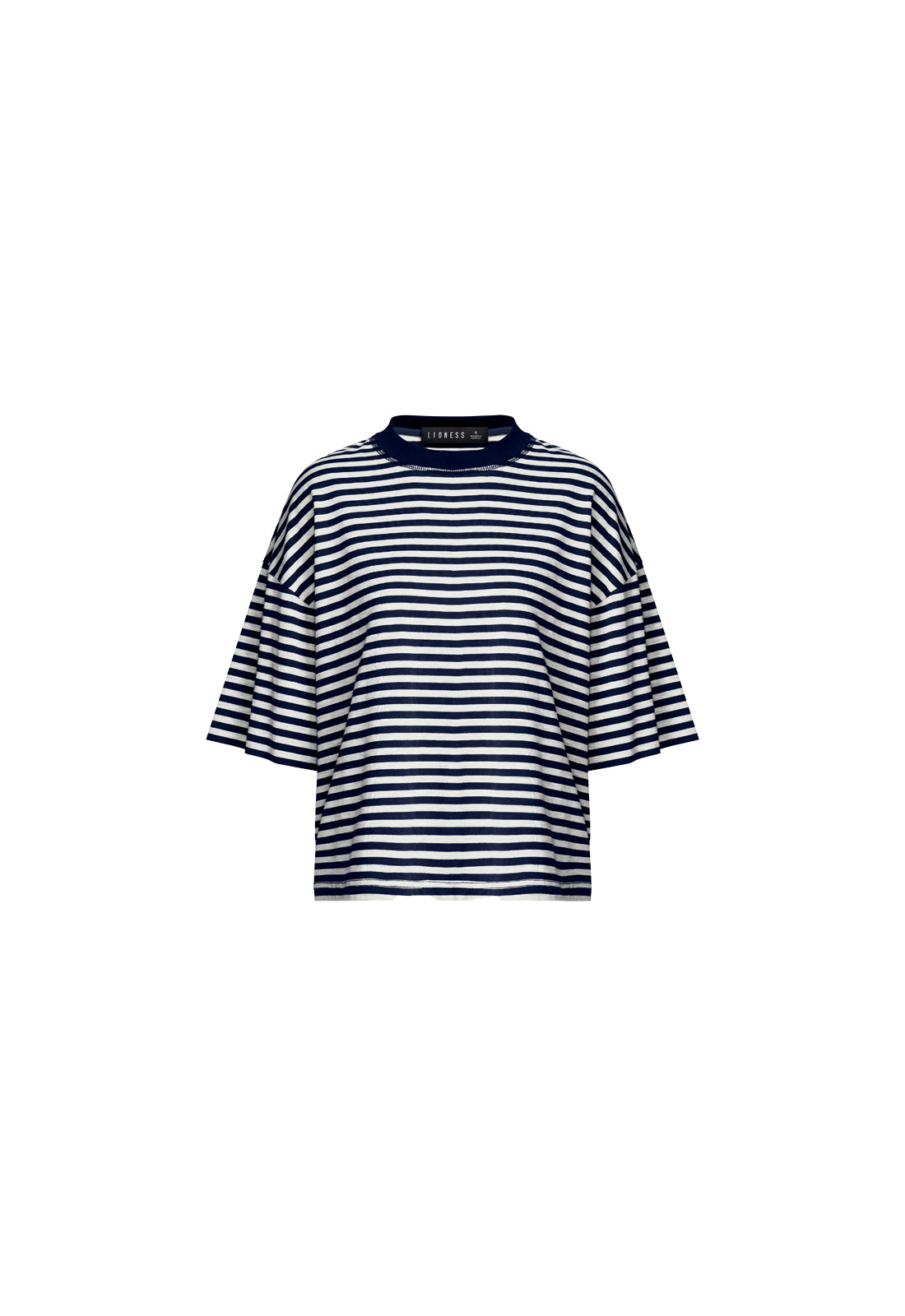 BLOOM SHORT SLEEVE - WHITE NAVY STRIPE