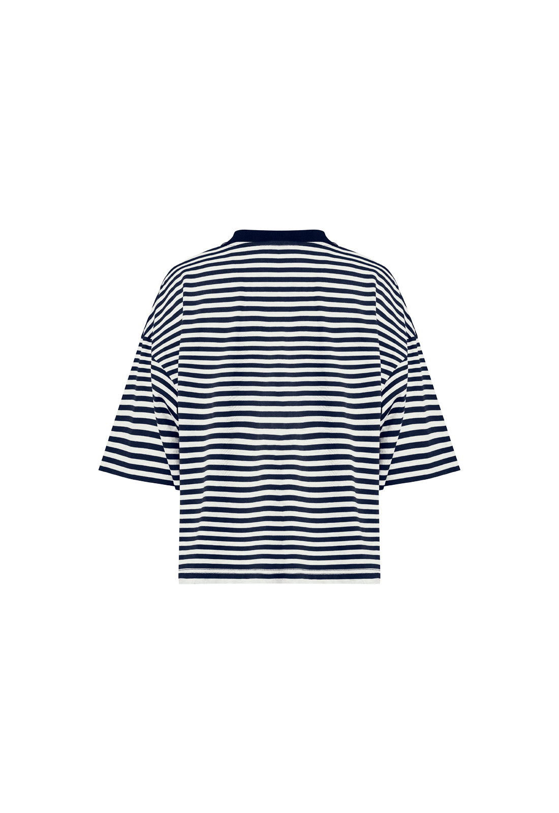 BLOOM SHORT SLEEVE - WHITE NAVY STRIPE