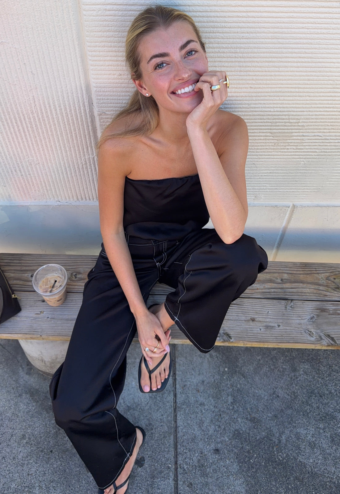 SERENITY SATIN PANT - NOIR