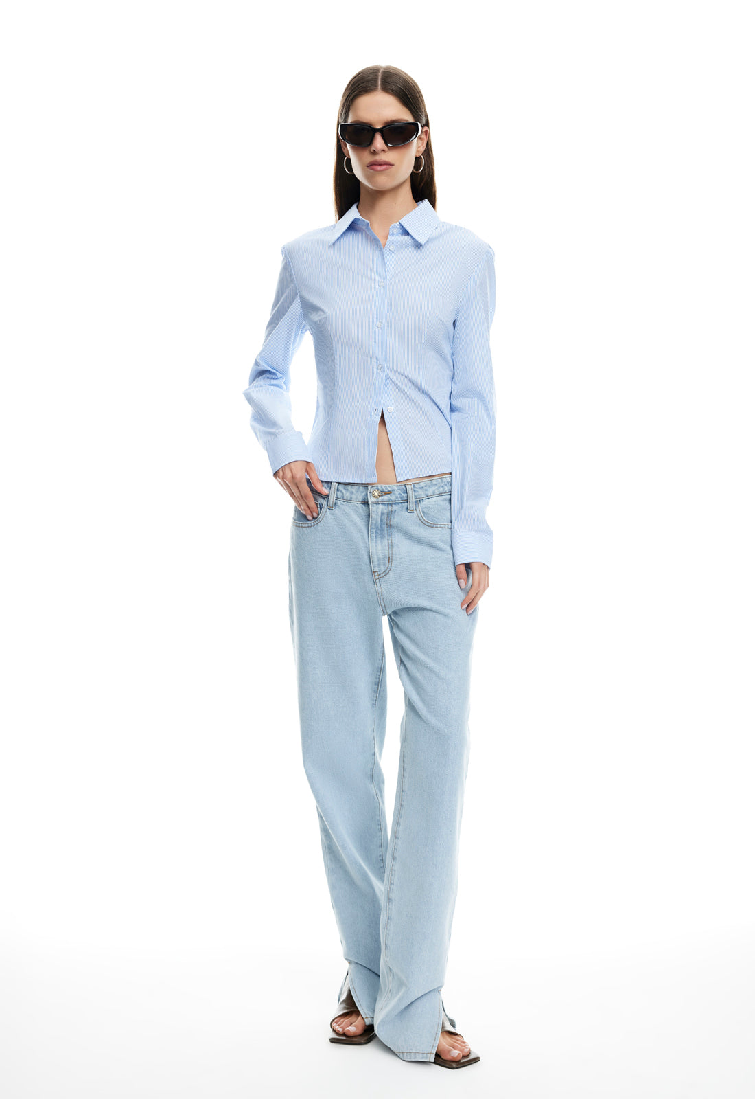 MON CHERI LONG SLEEVE - BLUE STRIPE