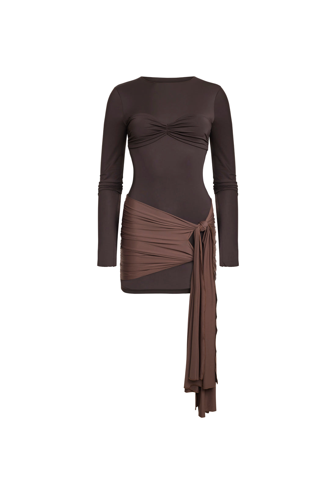 MIDNIGHT MINI DRESS - CHOCOLATE