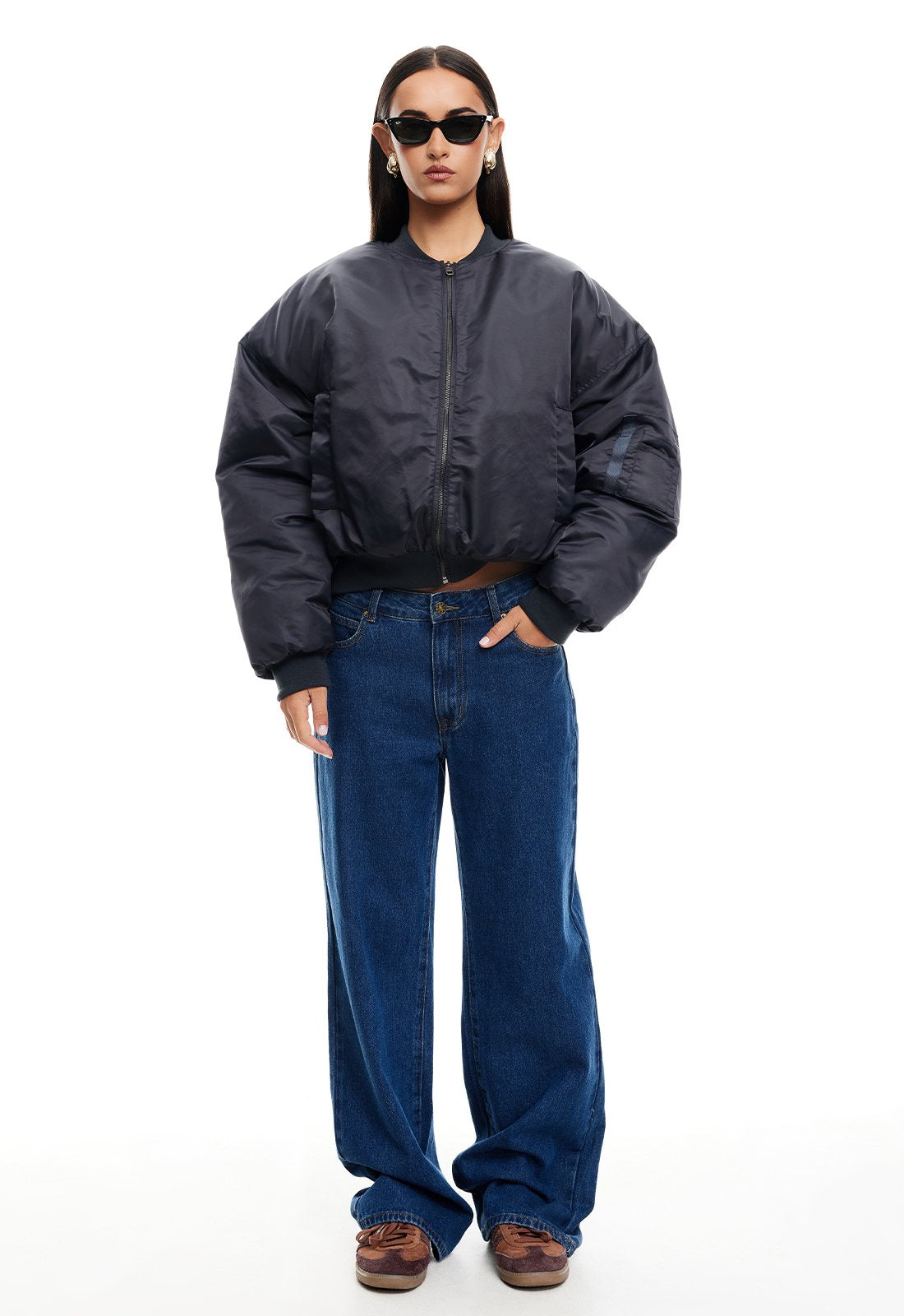 超高品質で人気の BOMBER ESSENTIAL - FASHION LIONESS – SLATE DARK ジャケット・アウター