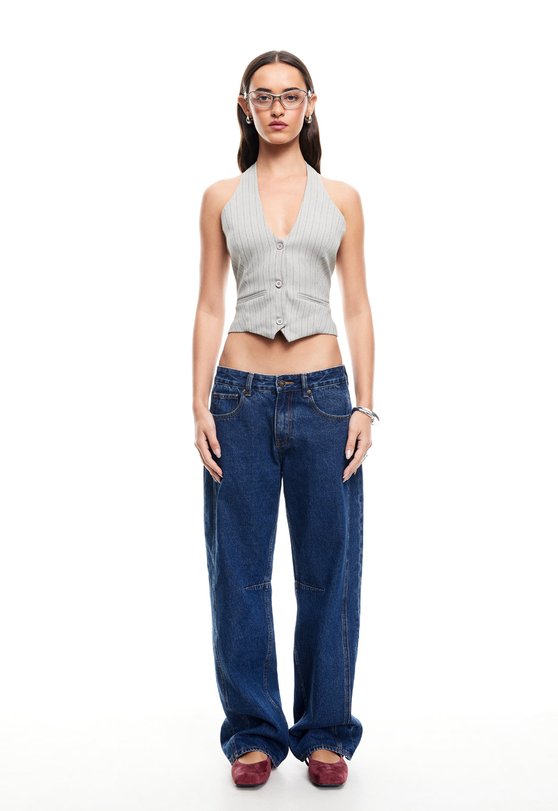 RENEWAL HALTER TOP - ASH STRIPE