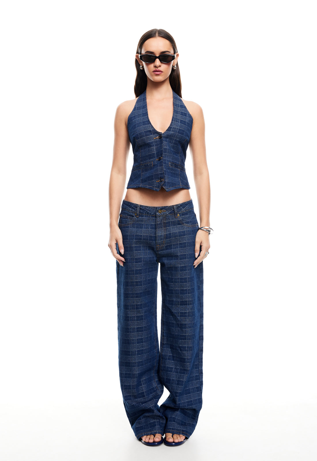 TOP MODEL JEAN - INDIGO PLAID