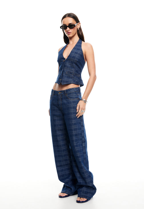 TOP MODEL JEAN - INDIGO PLAID