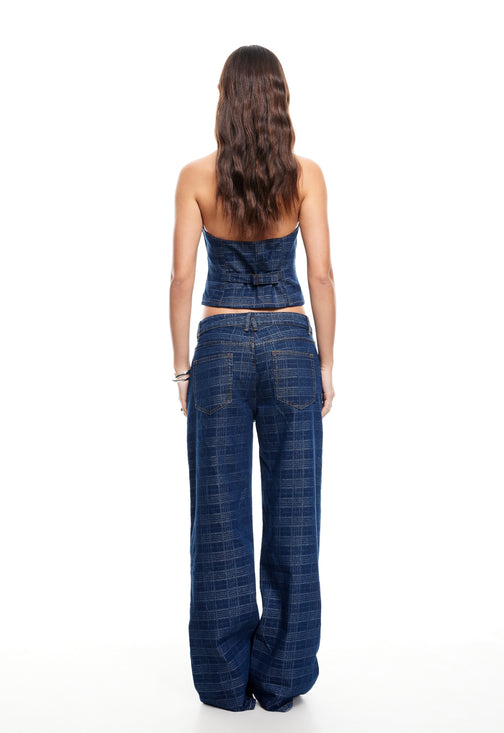 TOP MODEL JEAN - INDIGO PLAID