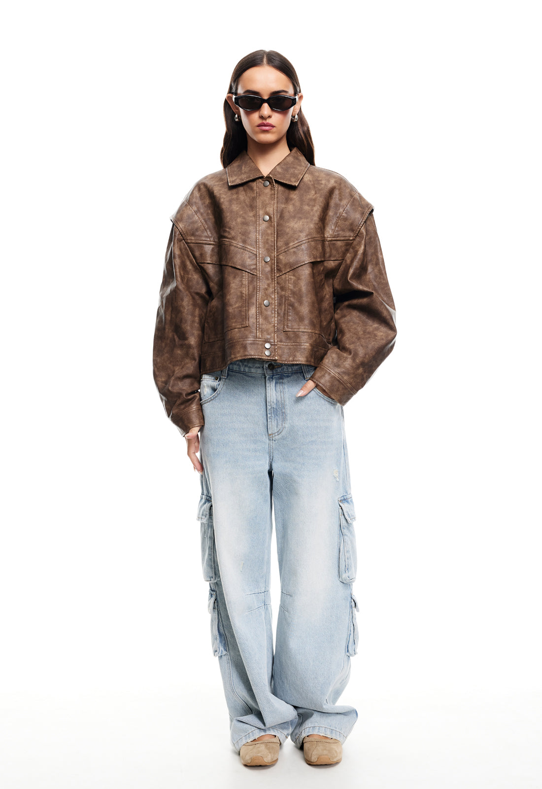 HAILEY BOMBER  - VINTAGE CHOCOLATE
