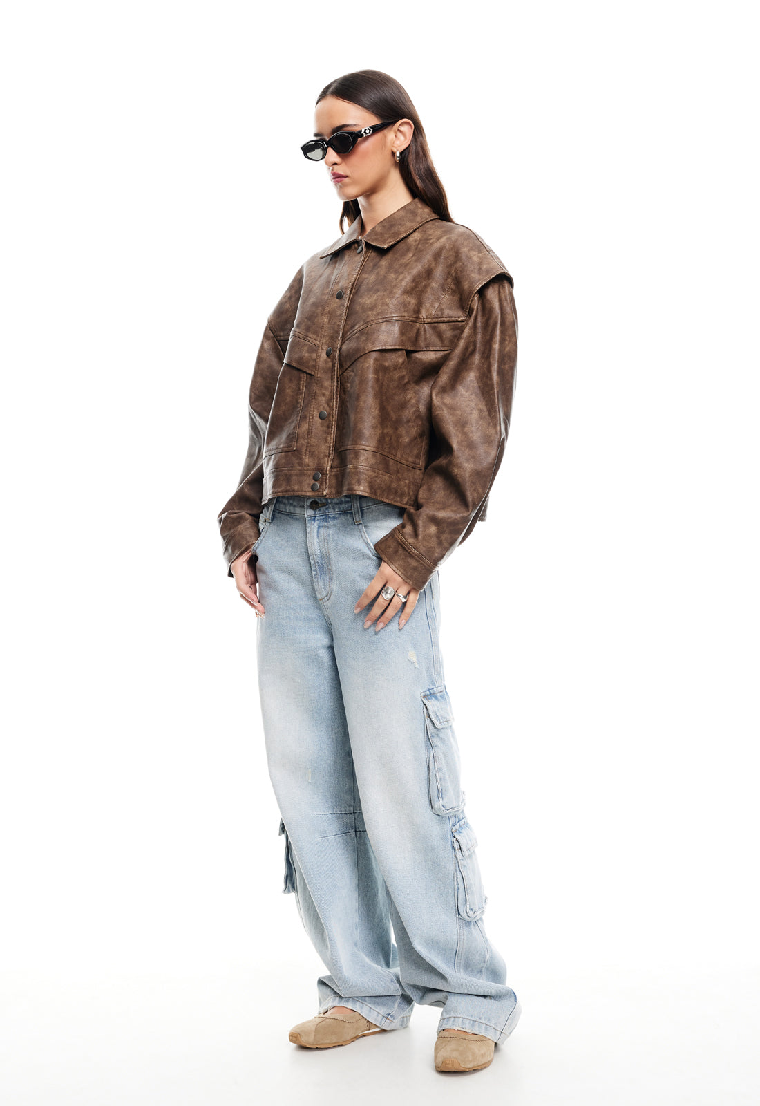 HAILEY BOMBER  - VINTAGE CHOCOLATE
