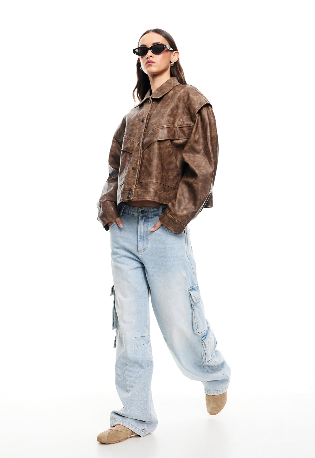HAILEY BOMBER  - VINTAGE CHOCOLATE