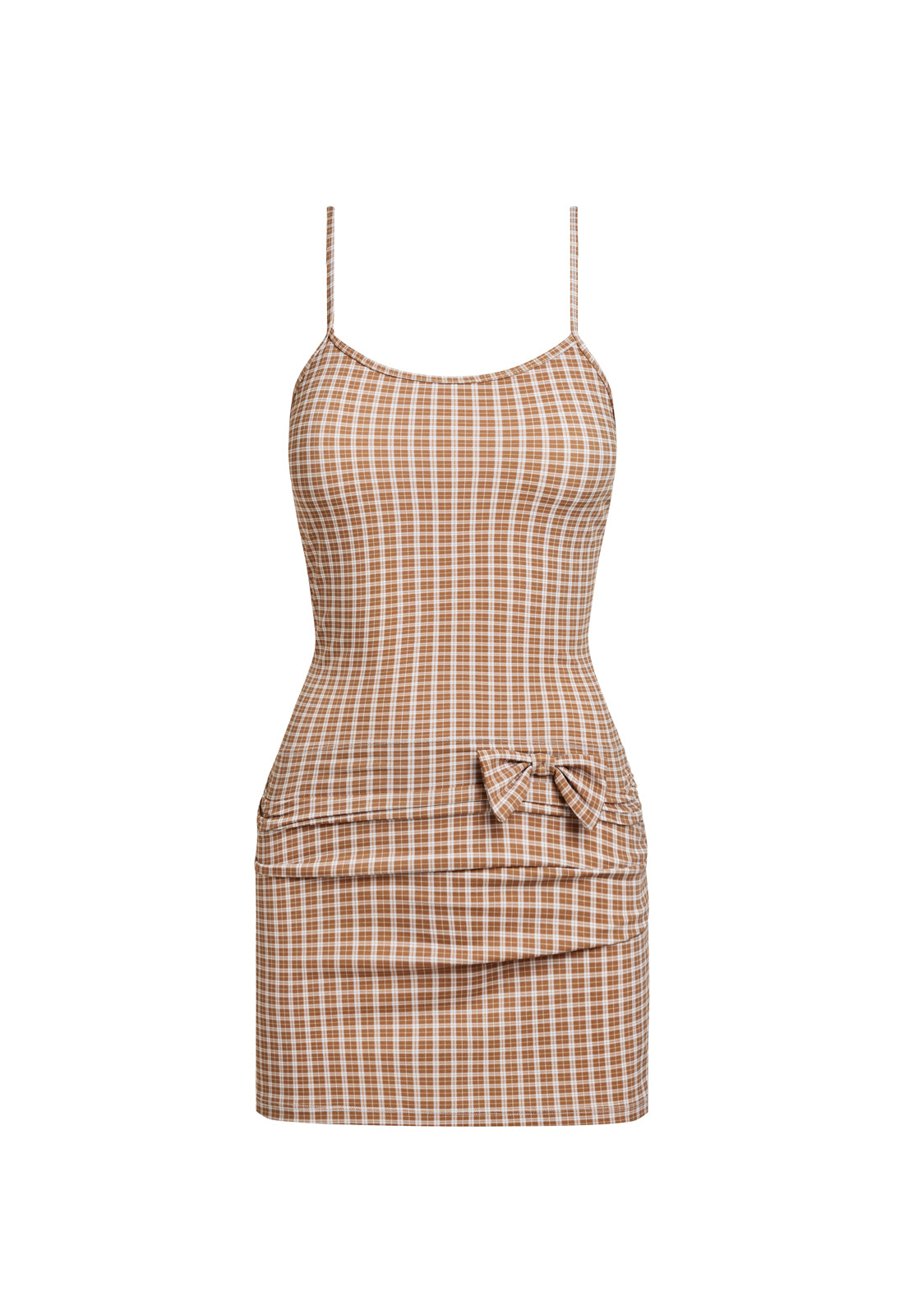 INTUITION MINI DRESS - CHOCOLATE CHECK