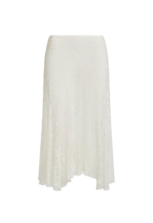 IN BLOOM LACE MIDI SKIRT - IVORY