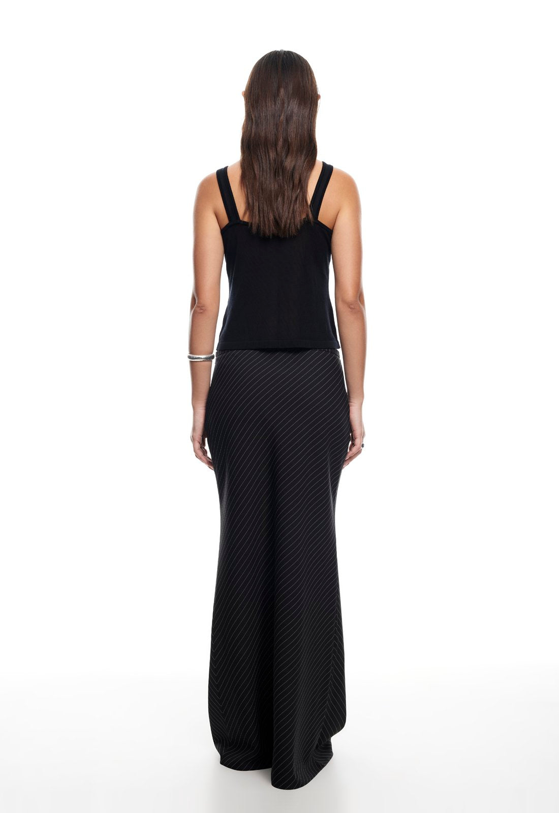 ENDLESS MAXI SKIRT - ONYX PINSTRIPE