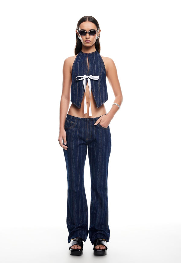 CHARISMATIC JEAN - DARK DENIM STRIPE