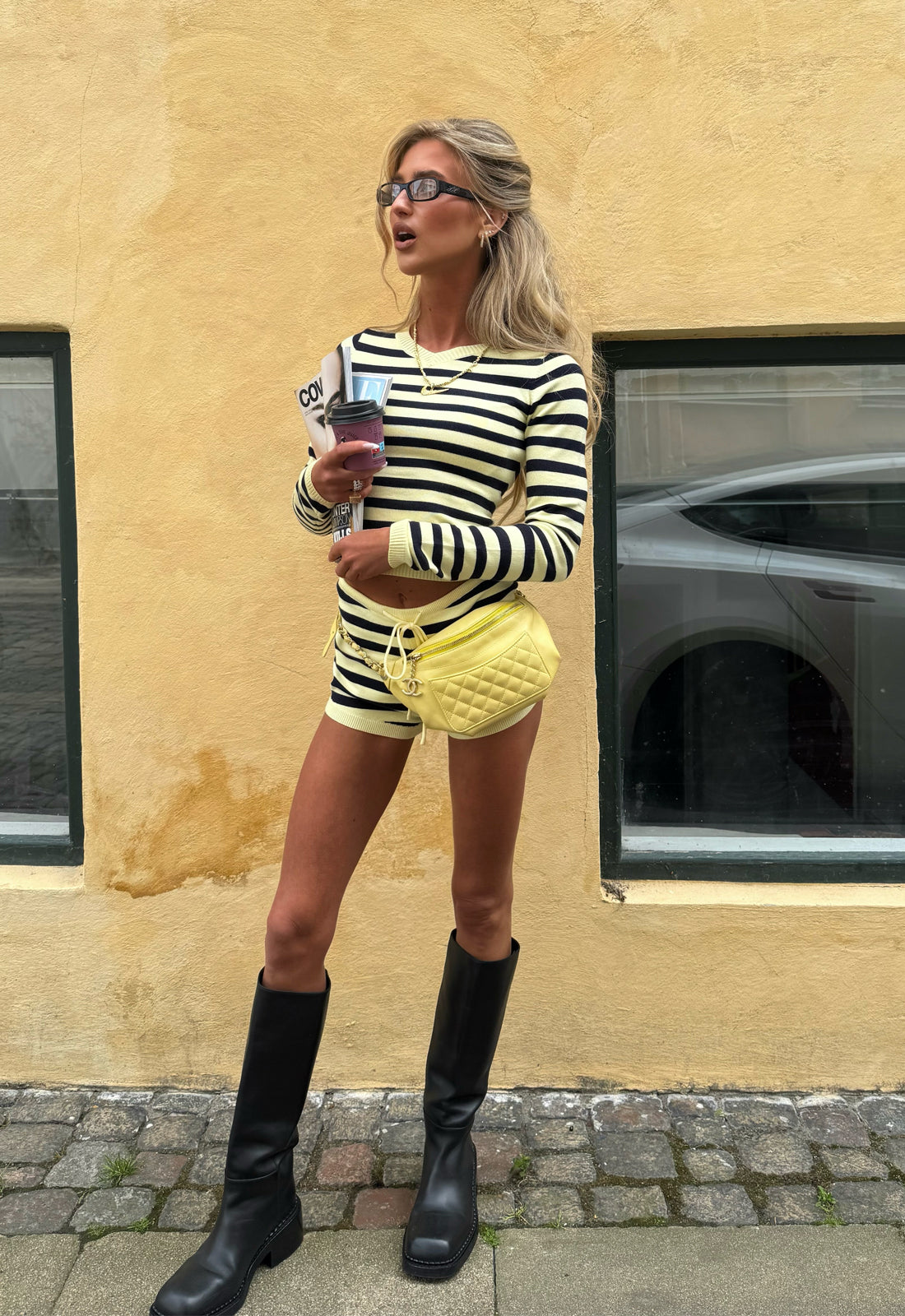 BARBIE LONG SLEEVE TOP - NAVY STRIPE