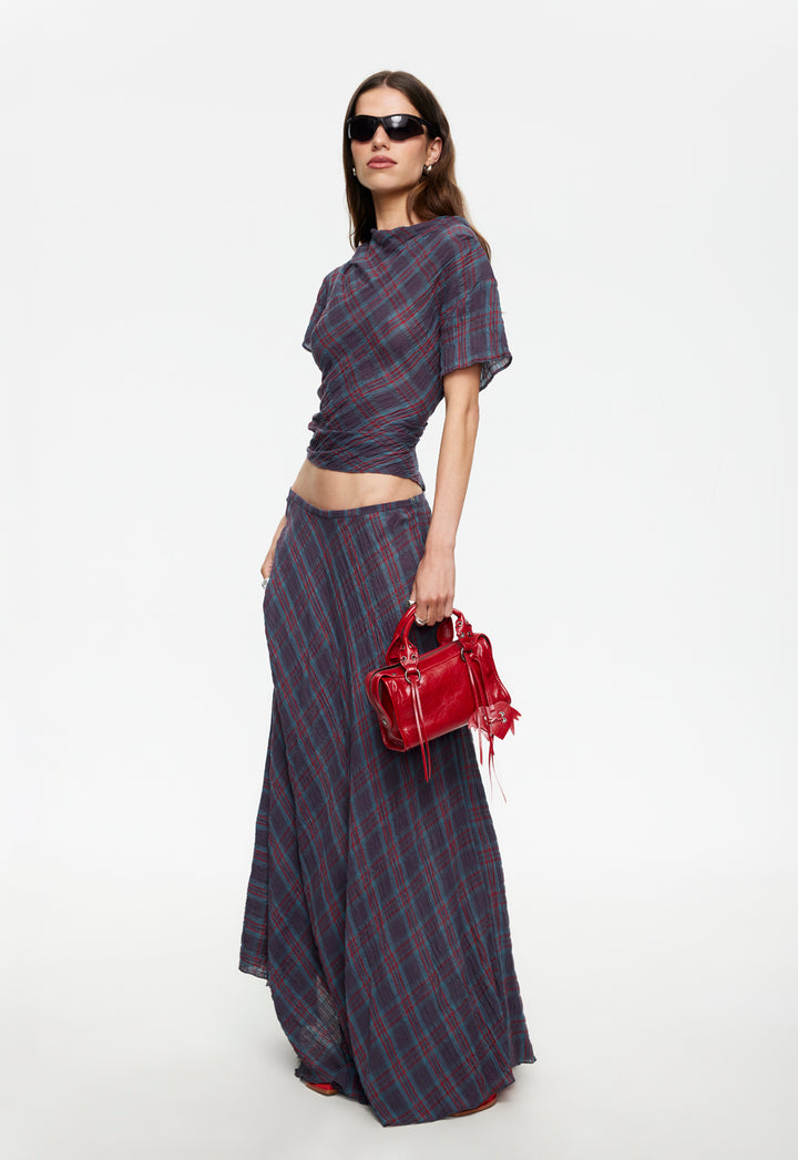 HALCYON MAXI SKIRT - JADE PLAID