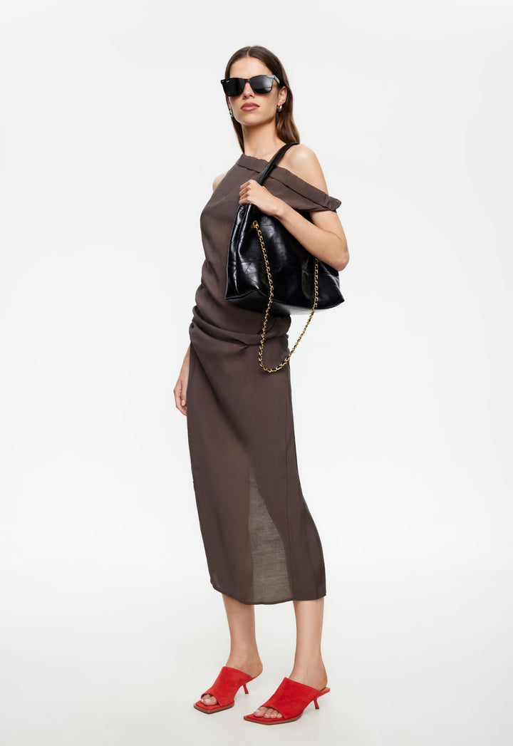 SWEETHEART MAXI DRESS - COCOA