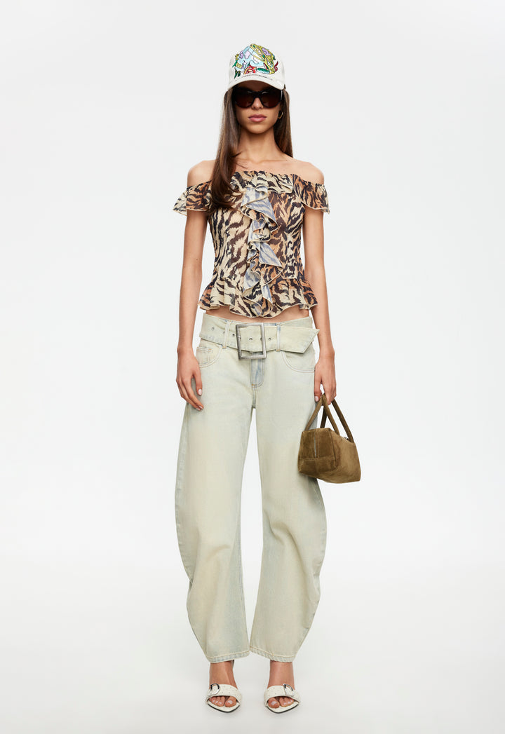 TIMELESS RUFFLE TOP - TIGER