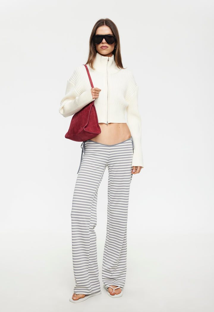 BLOOM TIE PANT - ASH STRIPE