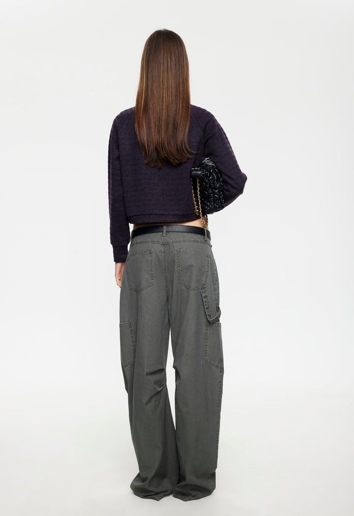 BLOOM KNIT JACKET - FOREST STRIPE