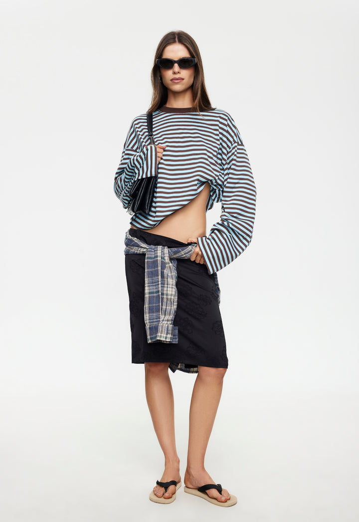 BLOOM LONG SLEEVE - CHOCOLATE SEA STRIPE