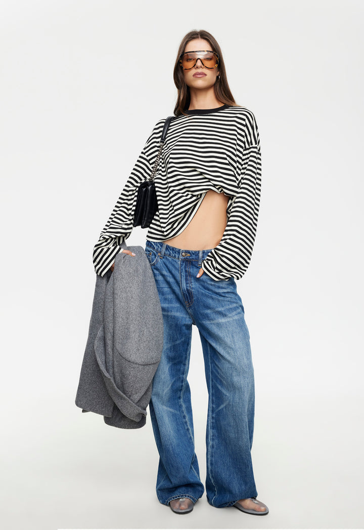 BLOOM LONG SLEEVE - ONYX STRIPE