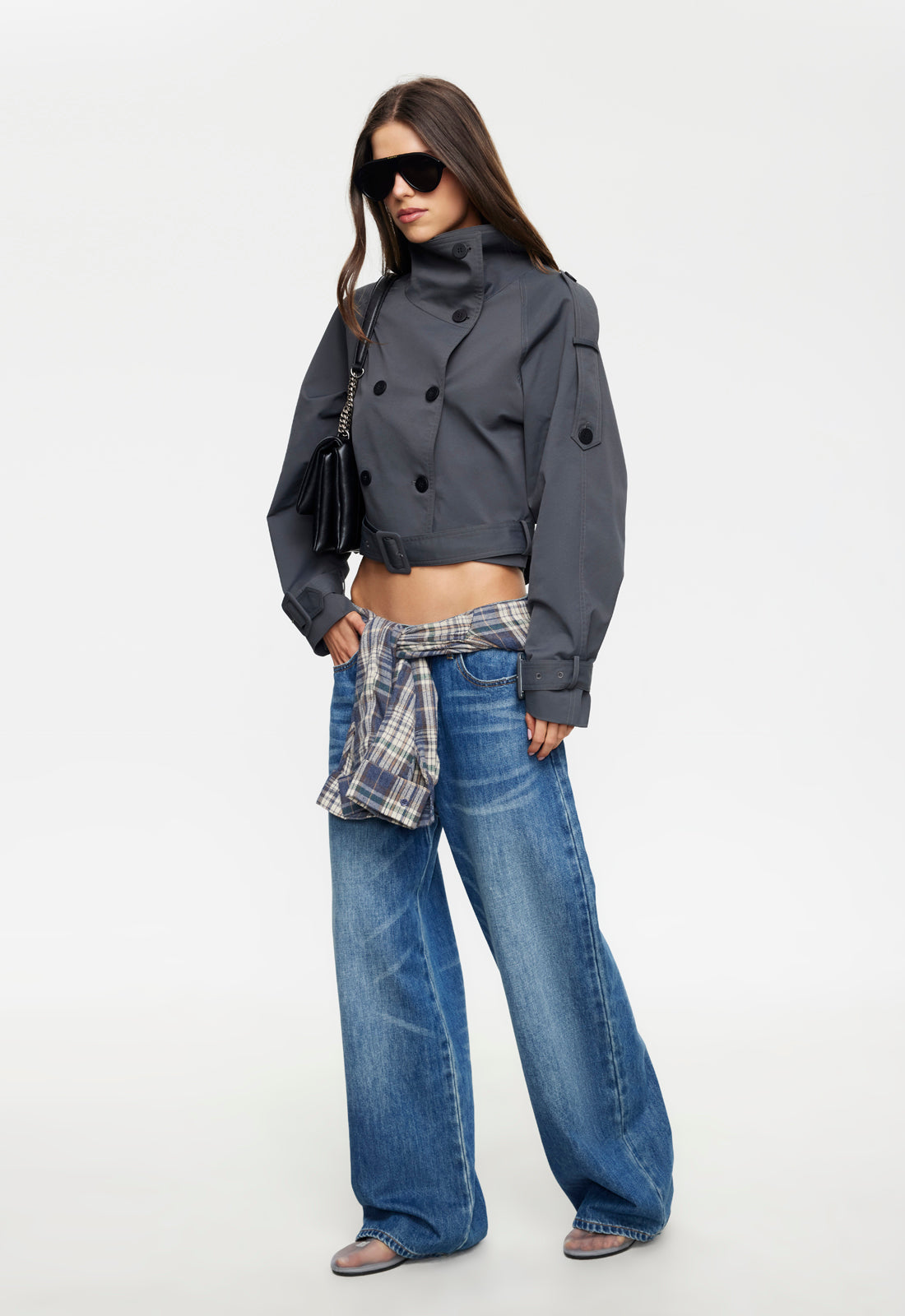 BLANC CROPPED TRENCH - OLIVE