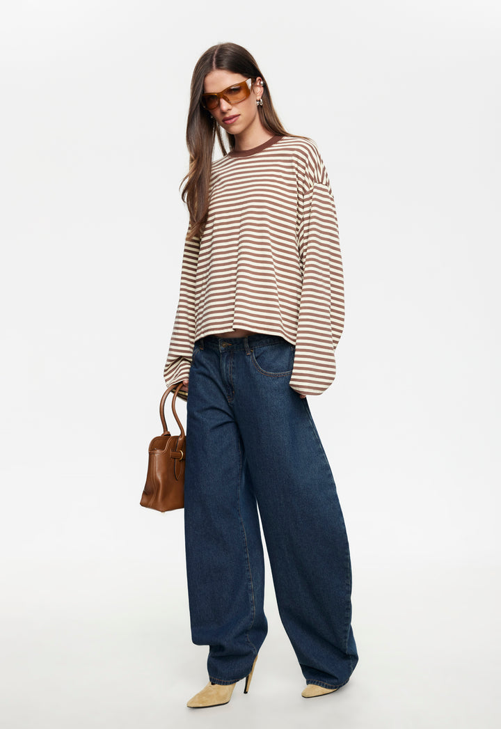 BLOOM LONG SLEEVE - SORBET COCOA STRIPE
