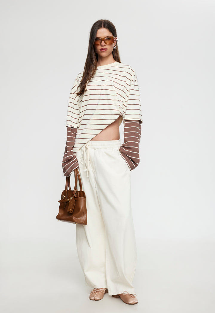 BOTTEGA SHIRT - VANILLA COCOA STRIPE