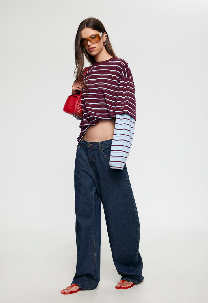 BOTTEGA SHIRT - BURGUNDY SKY STRIPE