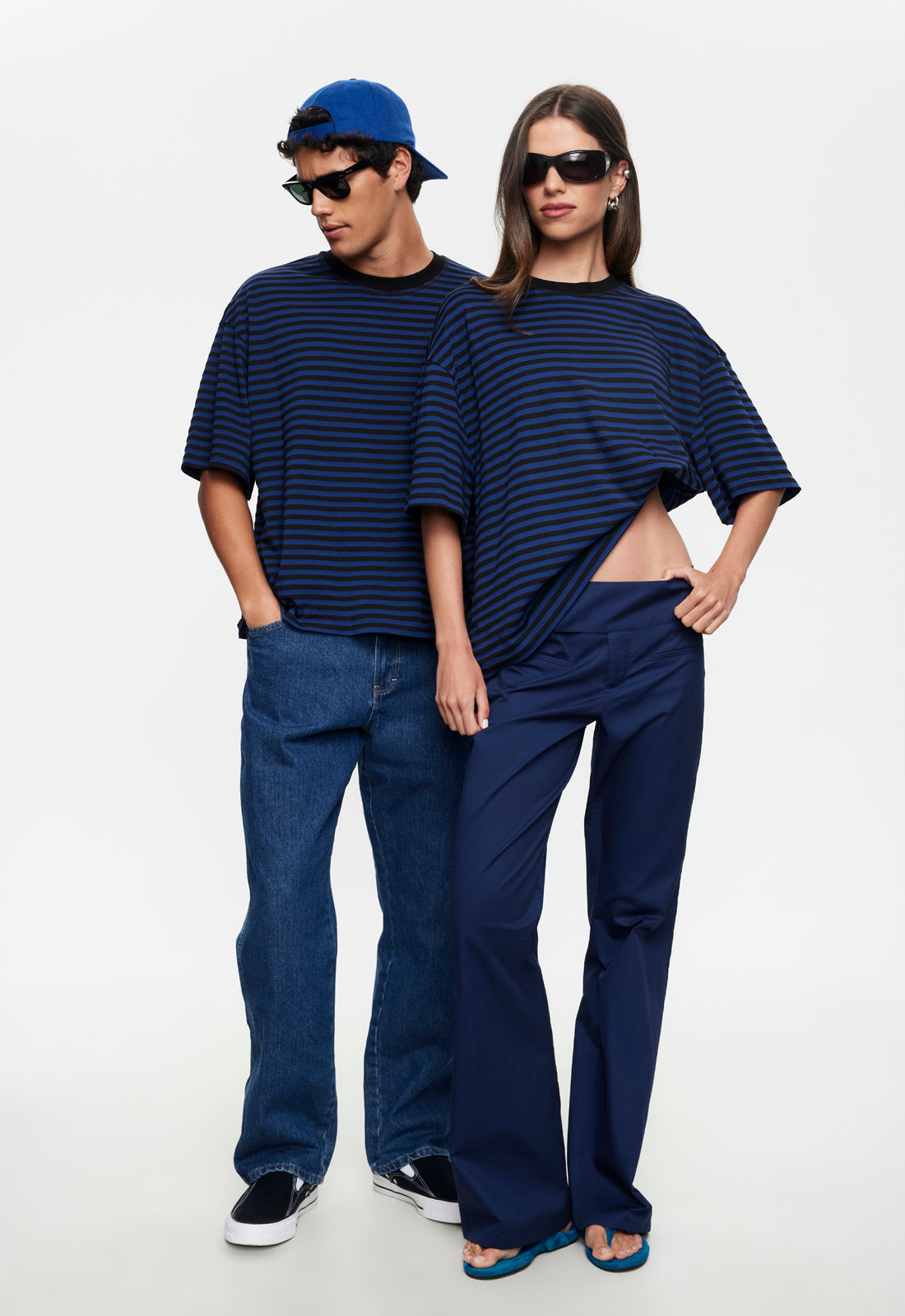 BLOOM SHORT SLEEVE - BLACK NAVY STRIPE