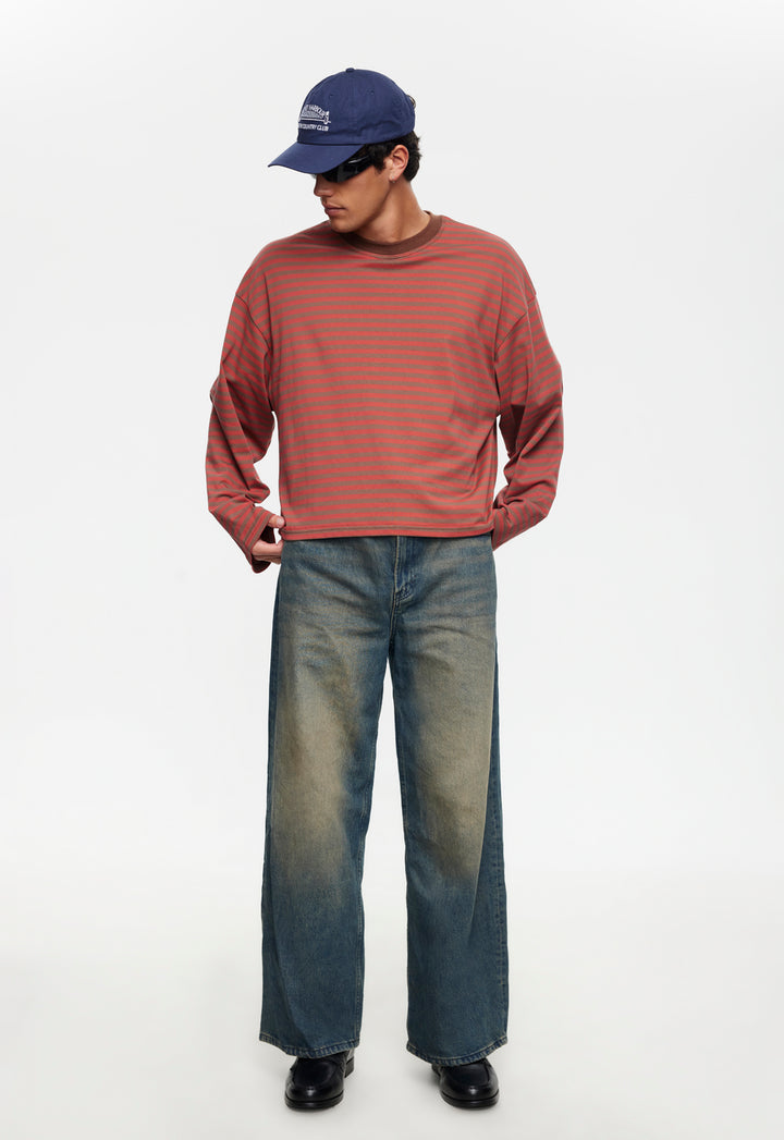 BLOOM LONG SLEEVE - LAVA COCOA STRIPE