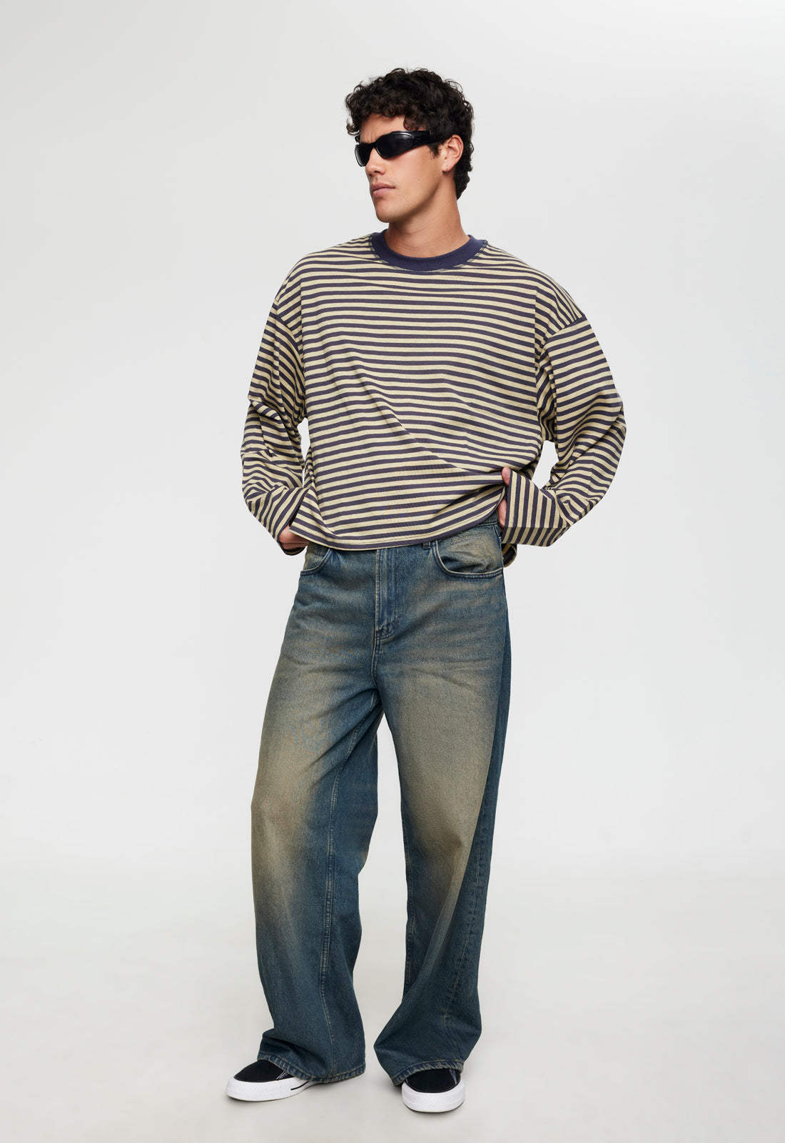 BLOOM LONG SLEEVE - SLATE STRIPE