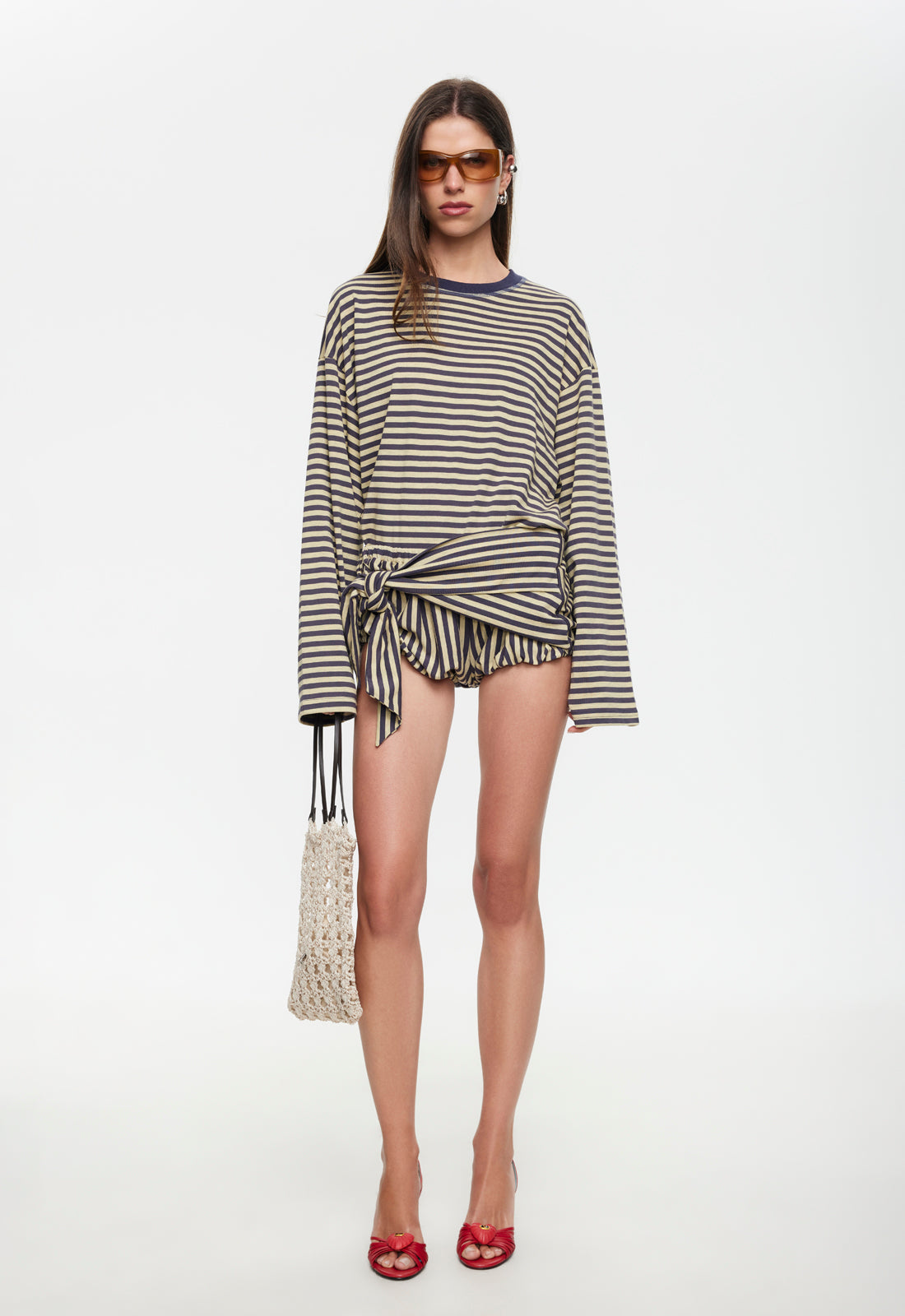 BLOOM BUBBLE SKORT - BEIGE STRIPE