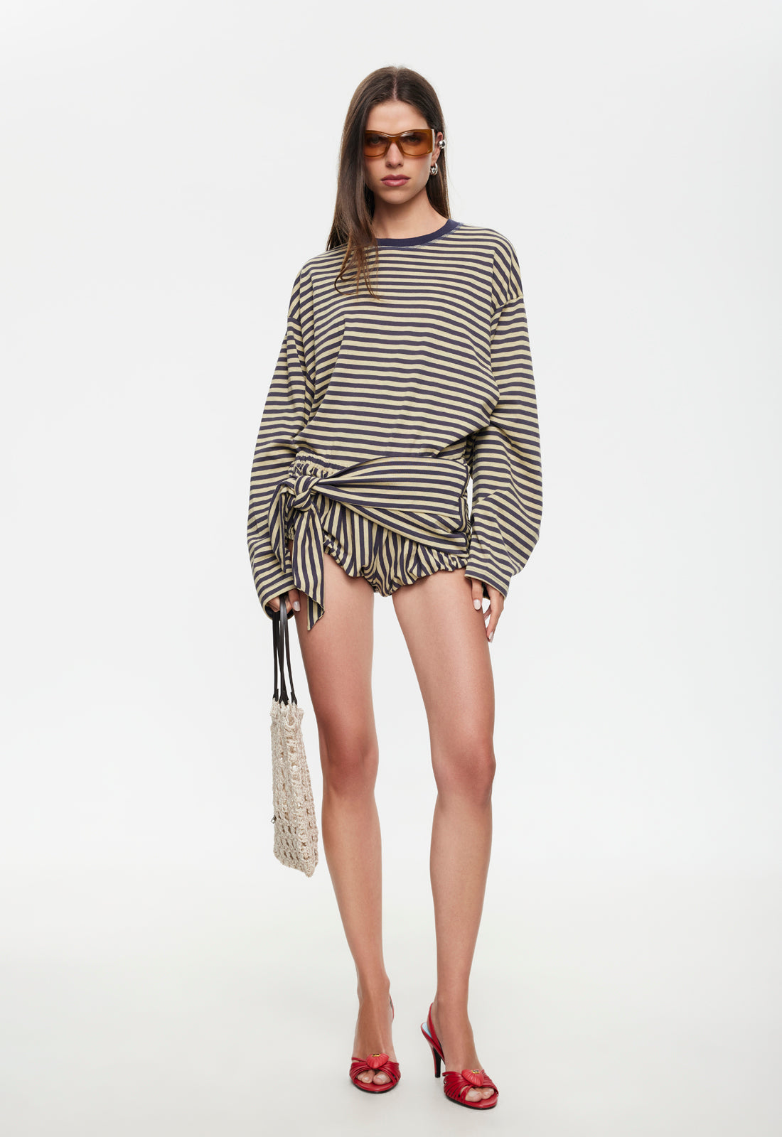BLOOM BUBBLE SKORT - BEIGE STRIPE
