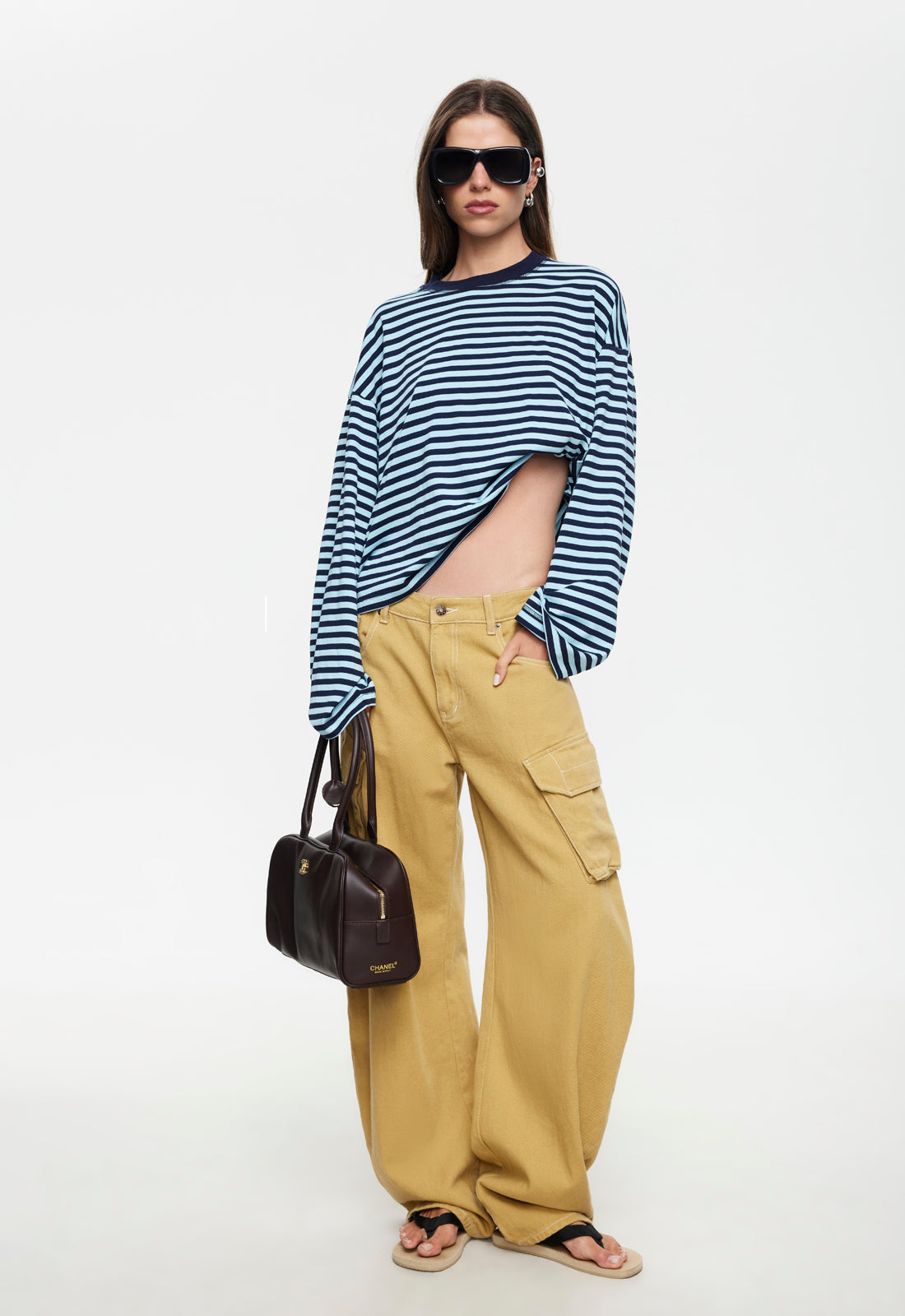 BLOOM LONG SLEEVE - NAVY SEA STRIPE