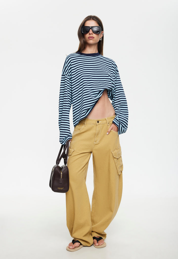 BLOOM LONG SLEEVE - NAVY SEA STRIPE