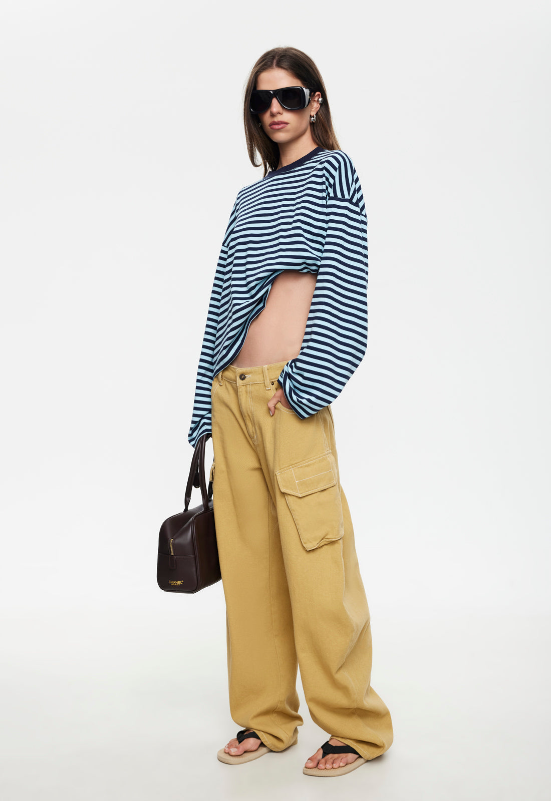 BLOOM LONG SLEEVE - NAVY SEA STRIPE