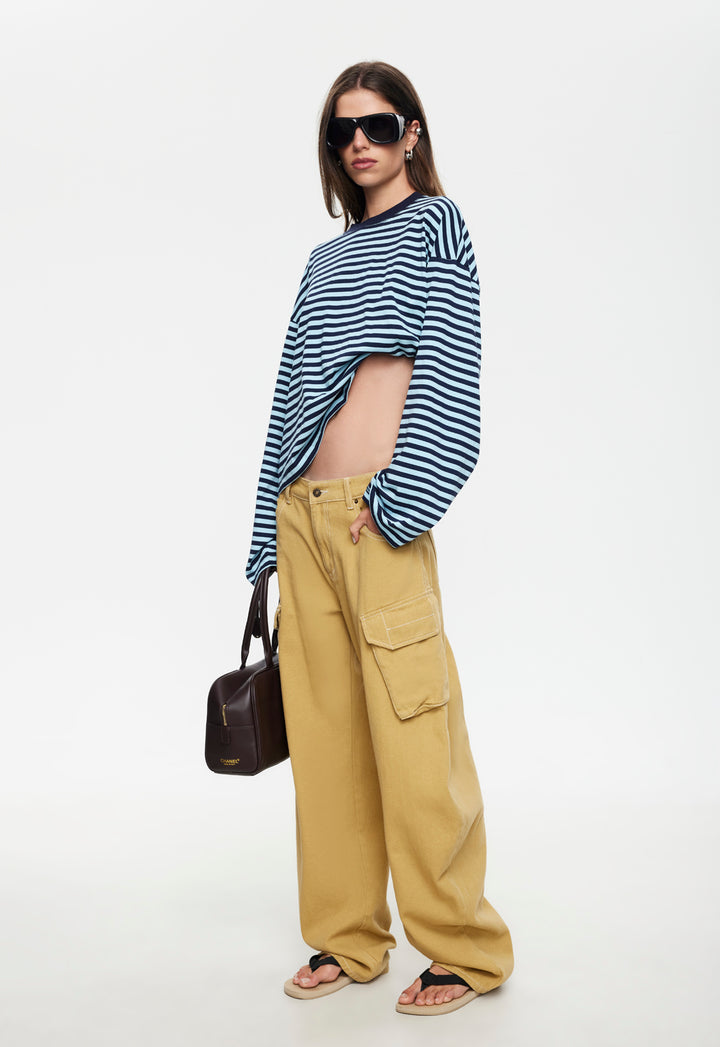 BLOOM LONG SLEEVE - NAVY SEA STRIPE