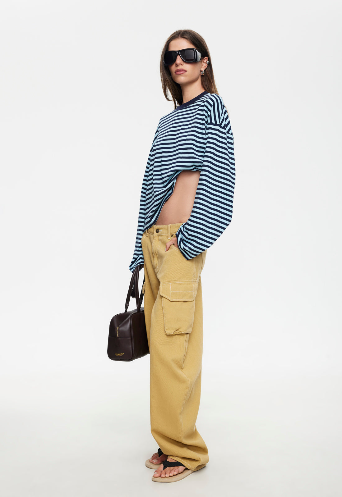 BLOOM LONG SLEEVE - NAVY SEA STRIPE