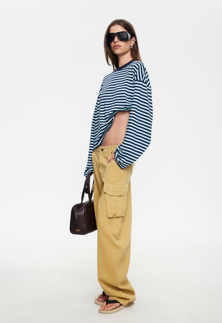 BLOOM LONG SLEEVE - NAVY SEA STRIPE