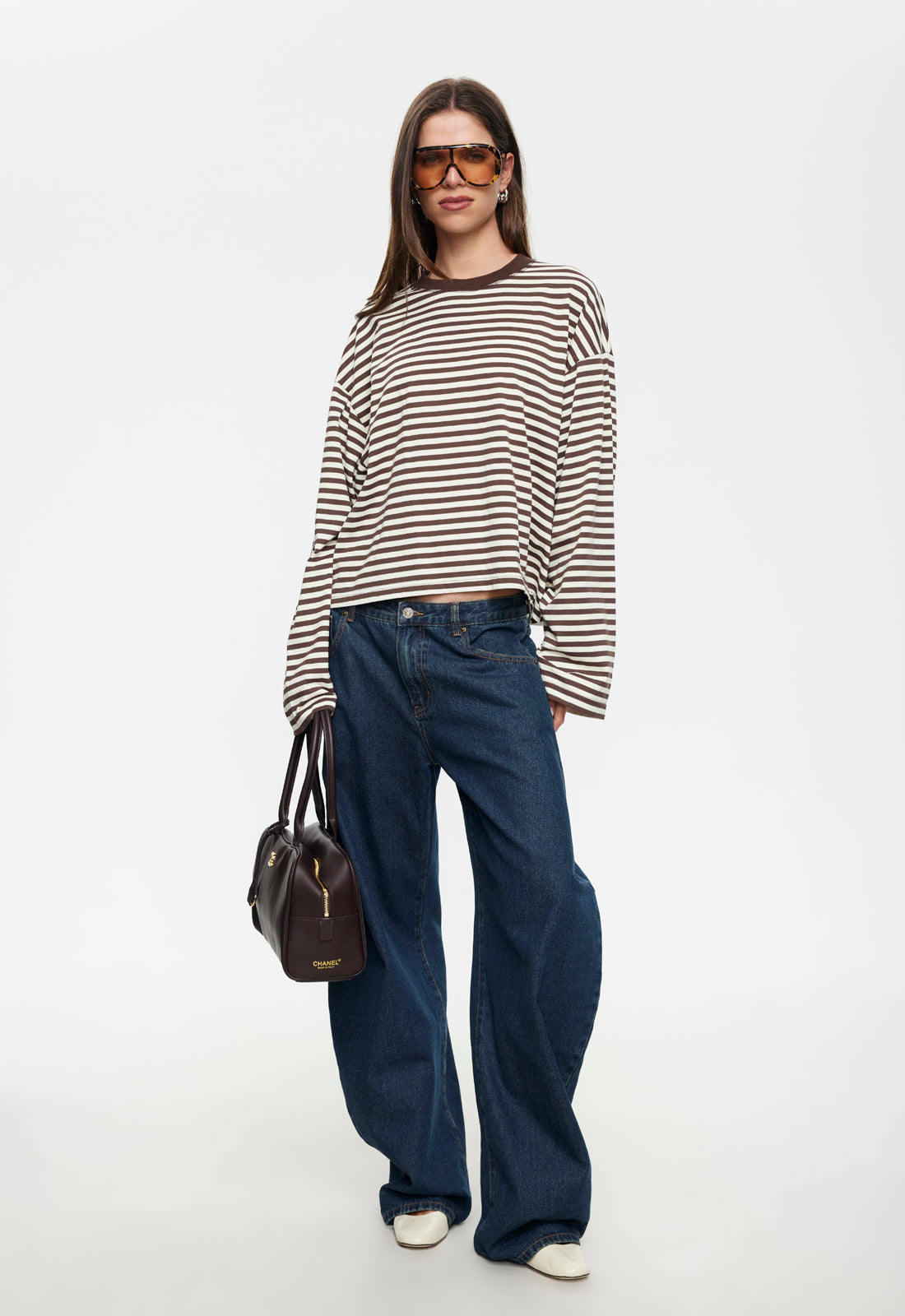 BLOOM LONG SLEEVE - DARK CHOCOLATE STRIPE