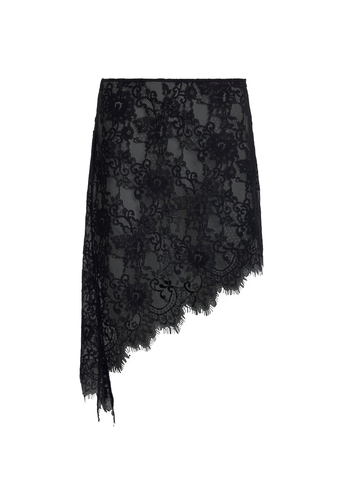 LACE AFFAIR MIDI SKIRT - NOIR