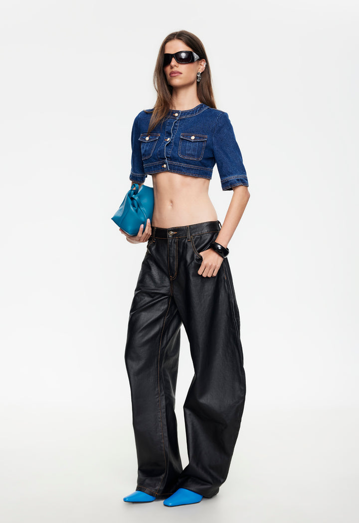PENTHOUSE DENIM TOP  - BLUE DENIM