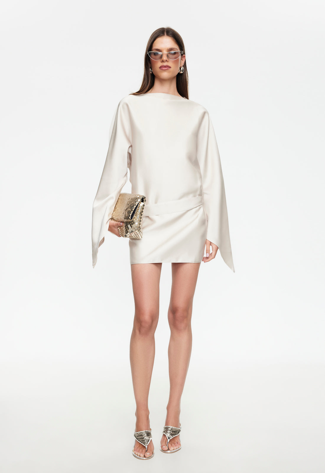 TOUCH MINI DRESS - CREAM