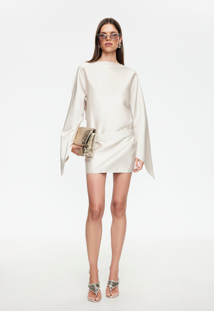 TOUCH MINI DRESS - CREAM